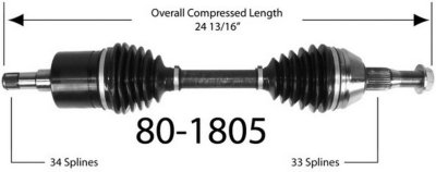 Buick Regal Axle Assembly EMPI Axle